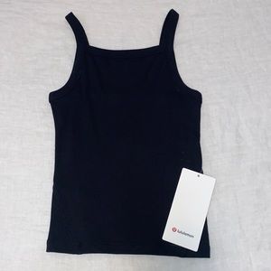 LA Ribbed Square Neck Tank Top